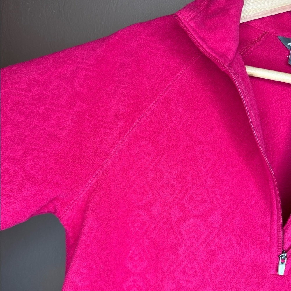 Eddie Bauer Women's Red Fleece Pullover 1/4 Zip Size Medium Loungewear Comfort - Picture 8 of 15